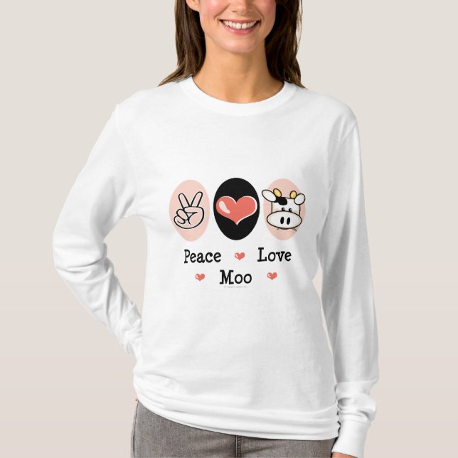 Camiseta Sudadera con capucha de la vaca del MOO del amor (Anverso)