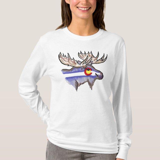 Camiseta Sudadera con capucha de las señoras de los alces (Anverso)