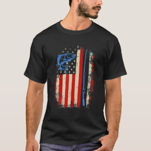 Camiseta Sudadera con capucha de pesca vintage bandera amer