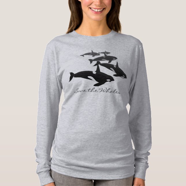 Camiseta Sudadera con capucha del arte de la ballena de la (Anverso)