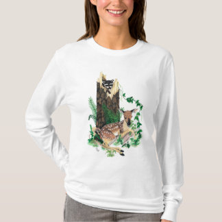 Camiseta Sudadera con capucha del cervatillo y del Racoon