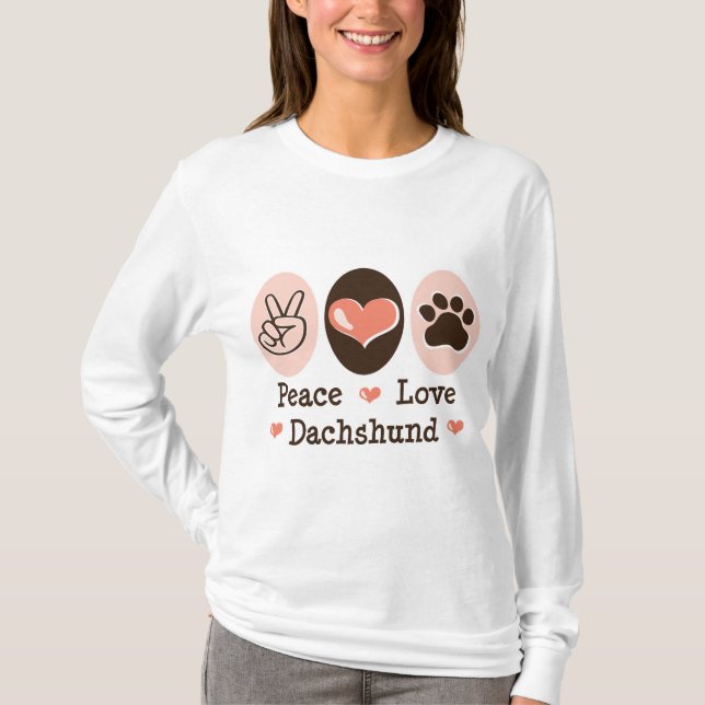 Camiseta Sudadera con capucha del Dachshund del amor de la (Anverso)