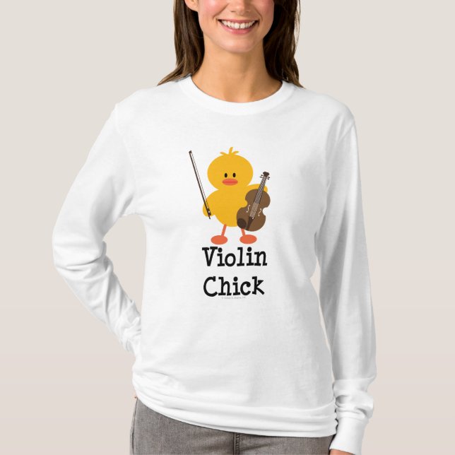 Camiseta Sudadera con capucha del polluelo del violín (Anverso)