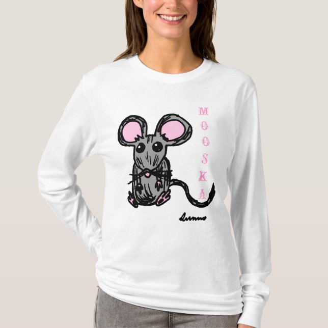 Camiseta Sudadera con capucha encapuchada del ratón cute Mo (Anverso)