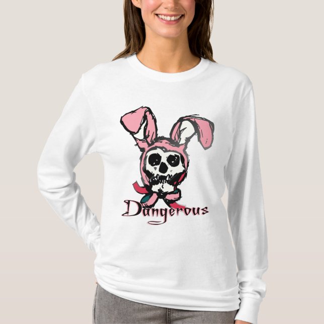Camiseta Sudadera con capucha esquelética del conejito (Anverso)