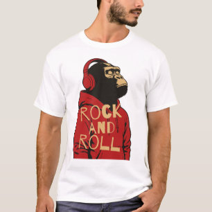 Camiseta Sudadera con capucha Gorilla Rock And Roll