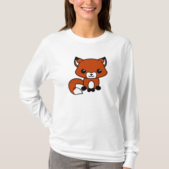Camiseta Sudadera con capucha linda del zorro (Anverso)