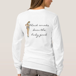 Camiseta sudadera con capucha negra del humo revisada