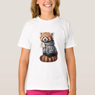 Camiseta Sudadera con capucha Panda Rojo Niños