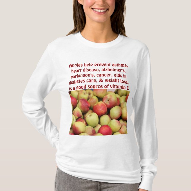 Camiseta sudadera con capucha para mujer de las manzanas (Anverso)