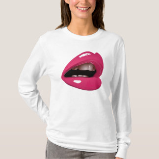 Camiseta Sudadera con capucha roja grande de los labios