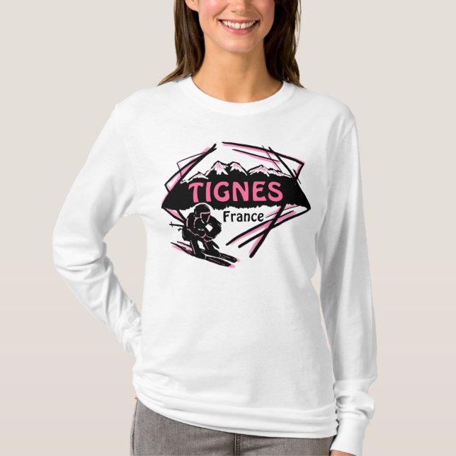 Camiseta Sudadera con capucha rosada de las señoras del (Anverso)