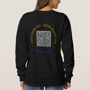 Camiseta sudadera con código QR colorido Texto y c