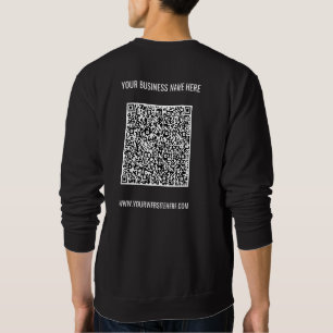 Camiseta sudadera con código QR y texto de su empr