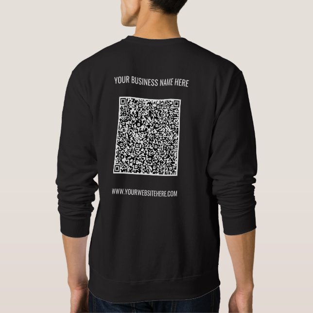 Camiseta sudadera con código QR y texto de su empr (Reverso)