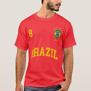 Camiseta Sudadera con equipo de fútbol brasileño número 8