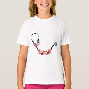 Camiseta Sudadera con estetoscopio floral Regalo para enf