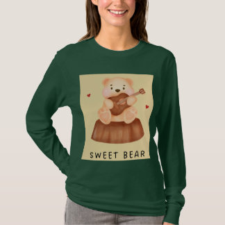 Camiseta Sudadera con ilustración linda de oso dulce