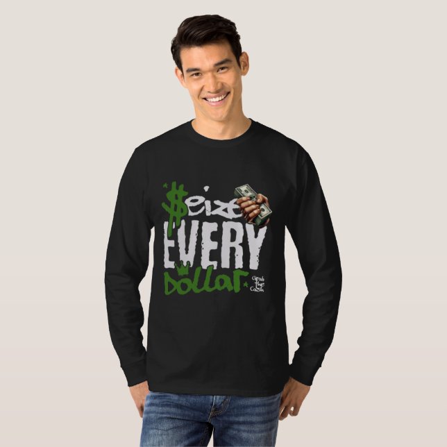 Camiseta Sudadera con Mentalidad de Riqueza: Cada Dólar Cue (Anverso completo)