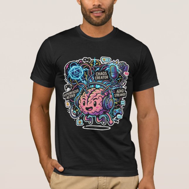 Camiseta Sudadera con ondas cerebrales de streamer (Anverso)