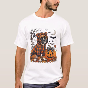 Camiseta Sudadera de Cuadro de Perro Boxer Calabaza de Hall