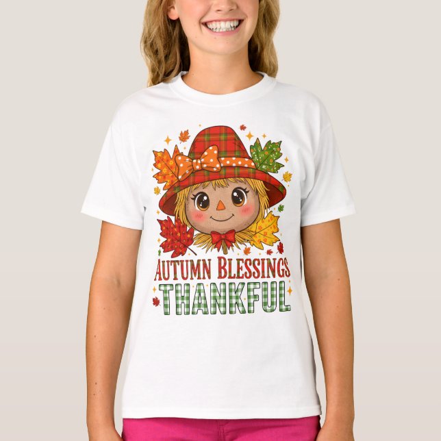 Camiseta Sudadera de espantapájaros agradecido de otoño – C (Anverso)