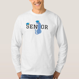 Camiseta Sudadera de Leopardo azul de graduación