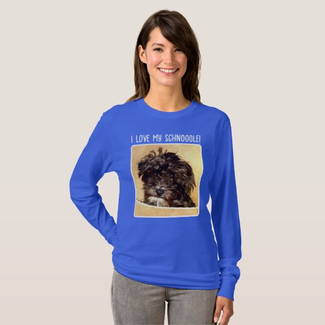 Camiseta Sudadera de mujer con estampado de perro Schnoodle (Anverso completo)