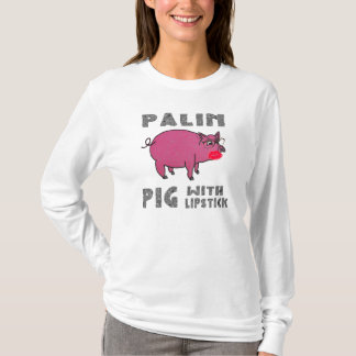 Camiseta Sudadera divertida anti Sarah Palin cerdo con lápi