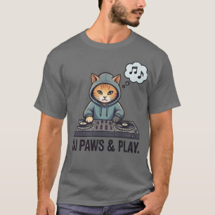 Camiseta Sudadera divertida de gato DJ Paws & Play