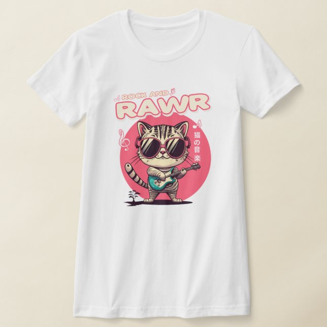 Camiseta Sudadera femenina - Rock & Rawr Funny Kawaii Cat (Distribución)
