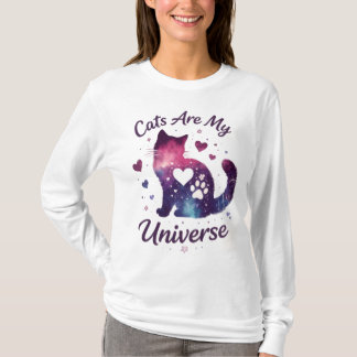 Camiseta Sudadera Galaxy Cats Are My Universe