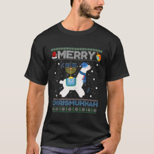 Camiseta Sudadera navideña merry Chrismukkah Cute Llama