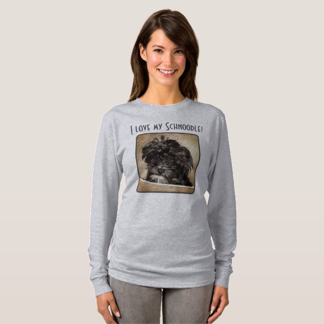 Camiseta Sudadera para mujer con perro Schnoodle (Anverso completo)