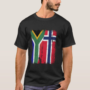 Camiseta Sudáfrica Noruega Media Bandera Sudafricano Norueg