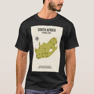 Camiseta Sudáfrica: Todos los parques nacionales en un mapa