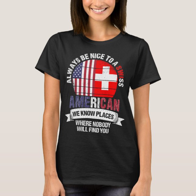 Camiseta Sudamericano Saber Lugares Bandera Suiza (Anverso)