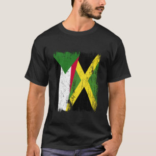 Camiseta Sudán Jamaica Media Bandera Herencia Sudanesa Jama