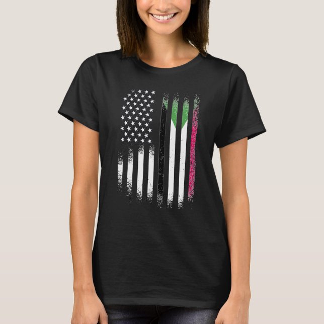Camiseta Sudanese American Patriot Grown Country USA Flags  (Anverso)