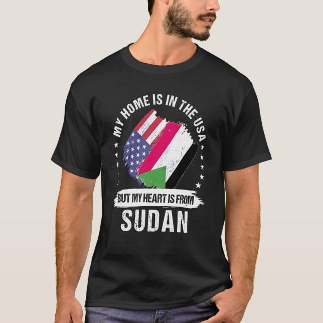 Camiseta Sudanese American Patriot Grown Proud My Heart is  (Anverso)