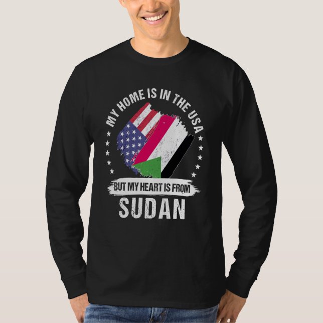 Camiseta Sudanese American Patriot Grown Proud My Heart is  (Anverso)