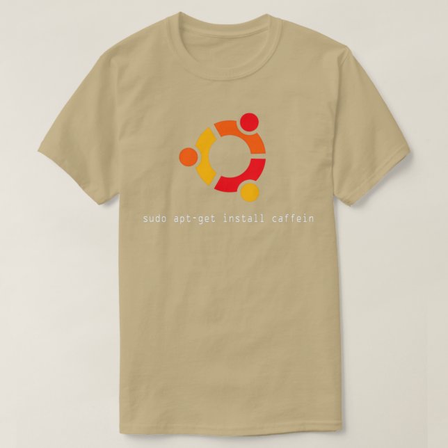 Camiseta sudo apt-get install caffein  (Diseño del anverso)