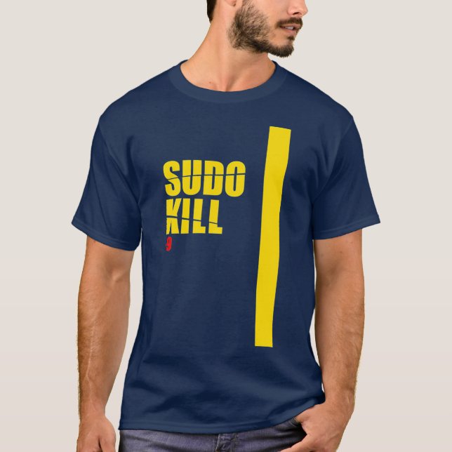 Camiseta Sudo Kill devops linux ubuntu centos pid (Anverso)