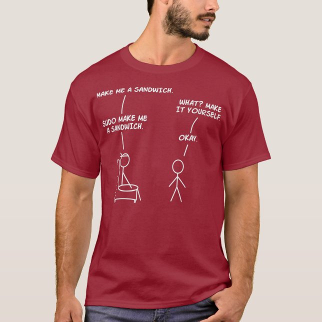 Camiseta Sudo Make Sandwich Funny Linu (Anverso)