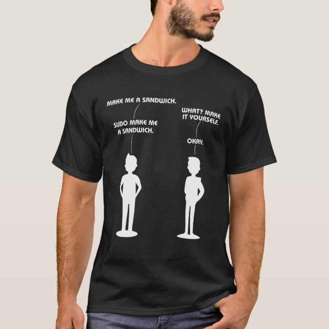 Camiseta Sudo Make Sandwich Funny Programador Motor De Coma (Anverso)
