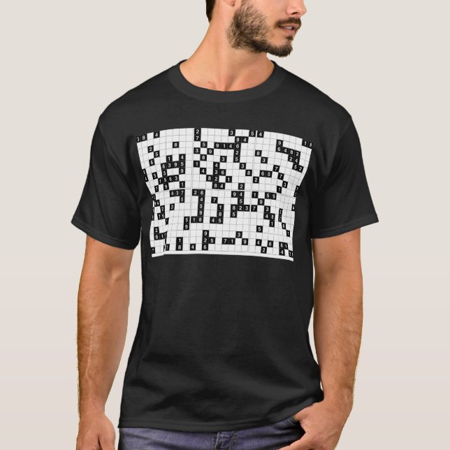 Camiseta sudoku blanco negro (Anverso)