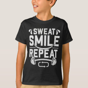 Camiseta Sudor Sonrisa Repetir Motivación de Fitness