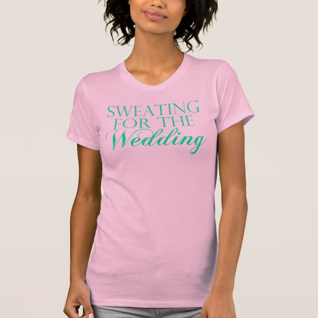 Camiseta Sudoración Rosa Y Menta Para El Boda. Singlet (Anverso)