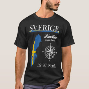 Camiseta Suecia Adventure Está Ahí Fuera, Sverige Swiss Fla