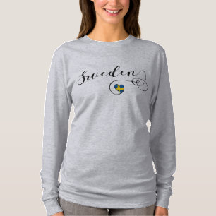Camiseta Suecia, Bandera Sueca En Un Corazón